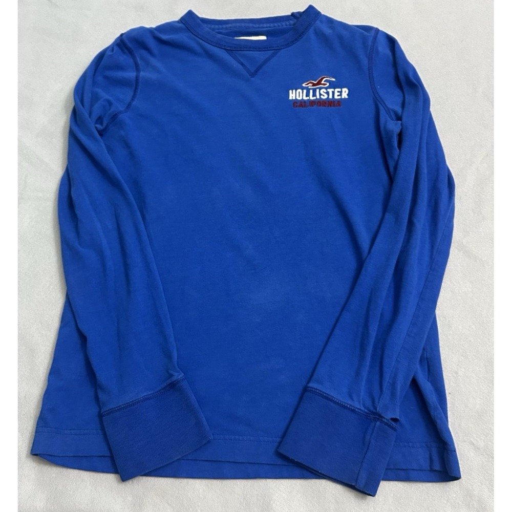 Vintage Y2K Hollister California Long Sleeve T-Shirt Blue w/Embroidered Logo M